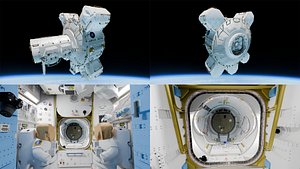 ISS Quest Joint Airlock Exterior Interior Low Poly