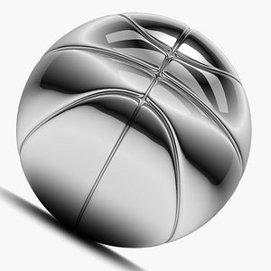 chrome basket ball 3d model
