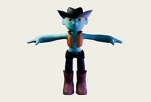 Cartoon Alien cowboy model