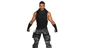 3D AAA 3D MALE ARMY CHARACTER 01 - HUMAN RIGGED GAME READY model