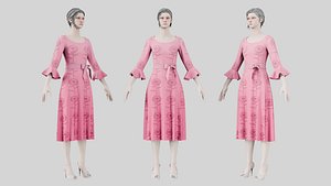 3D Dress 03 Tickle Me Pink