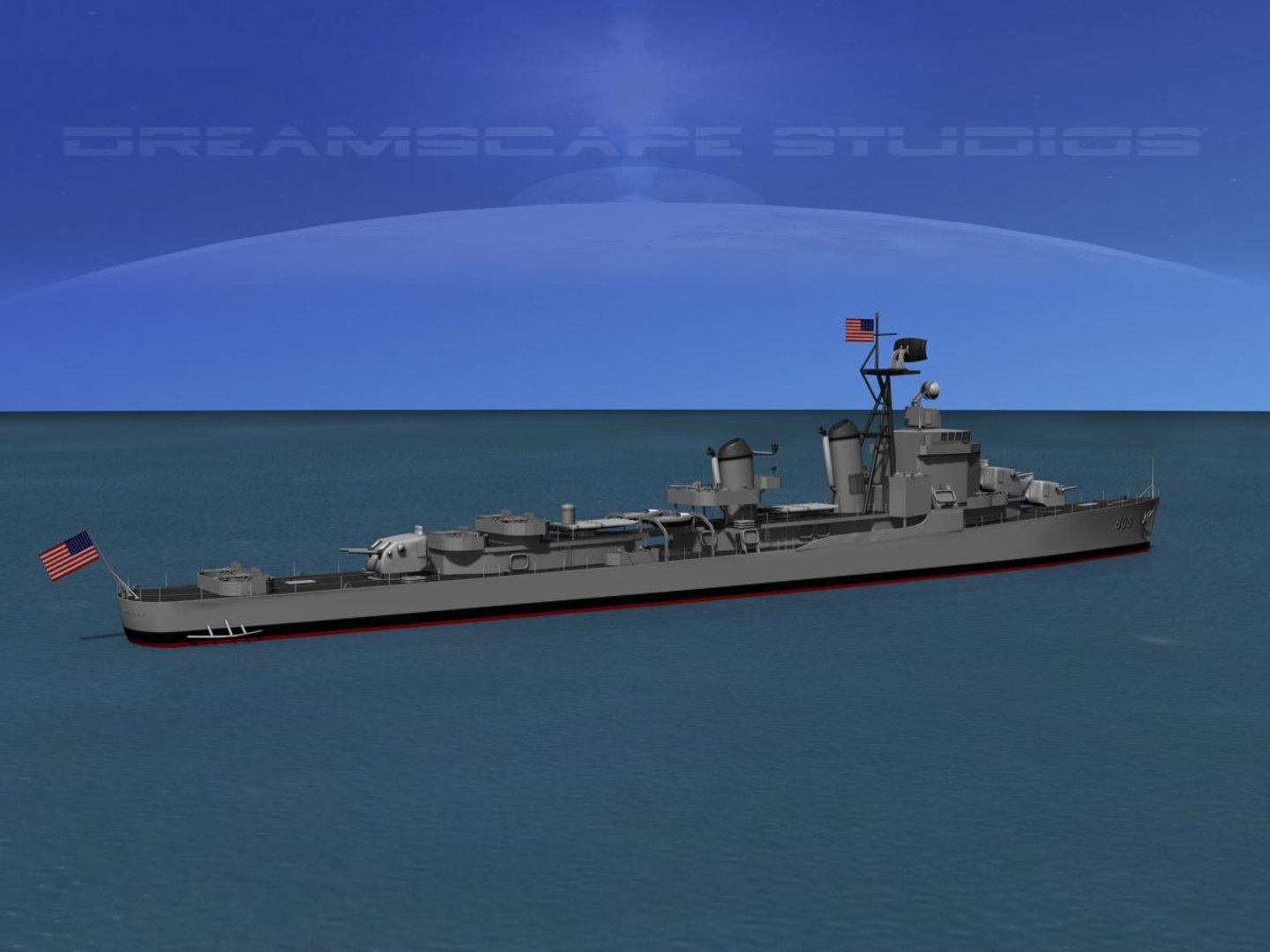 3d Model Anti-aircraft Gearing Class Destroyers