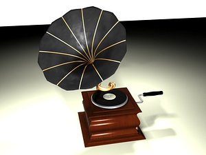 3d phonograph gramaphone model