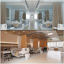 Paquete de interiores de salas de hospital modernas