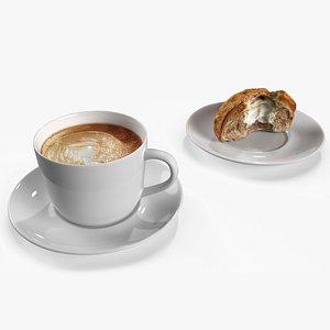 Cappuccino with Cream-Filled Croissant
