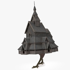 Mythological Hut on Chicken Legs Rigged 3D model