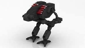 3D army mech warrior robot model