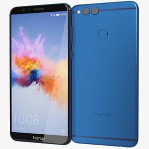 realistic honor 7x blue 3D