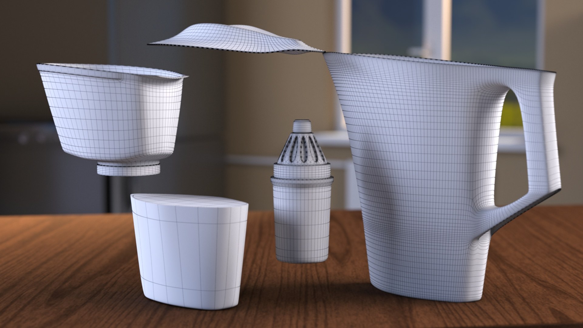Water Pitcher With Filter 3D Model - TurboSquid 2111131
