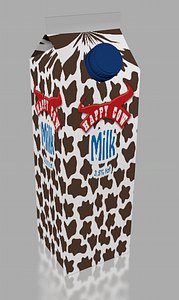 3d model milk brick