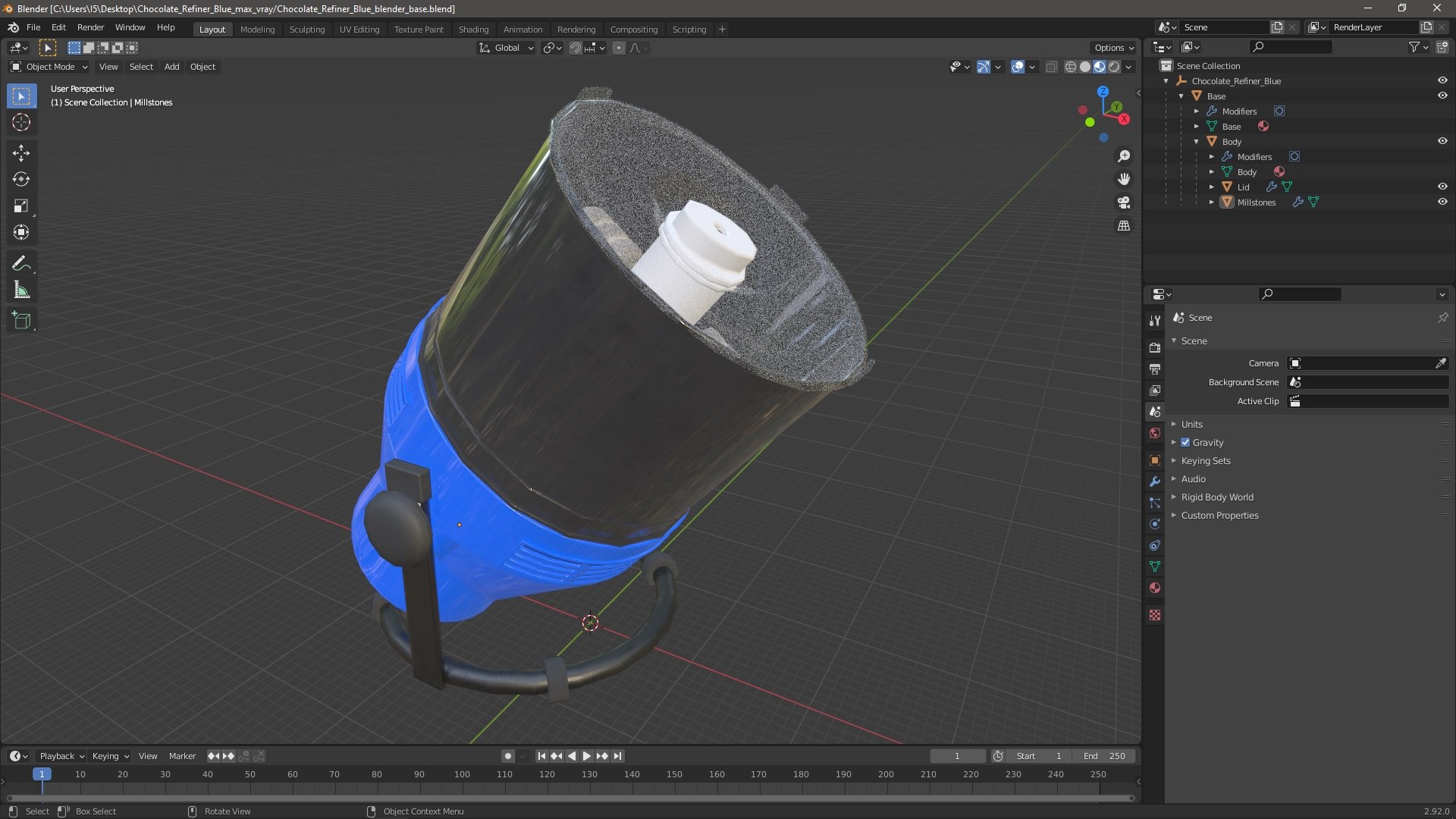 3D Chocolate Refiner Blue https://p.turbosquid.com/ts-thumb/2T/4XbzQV/1M/chocolaterefinerblue3dsmodel017/jpg/1714530942/1920x1080/fit_q87/883b2c206b66012d61cd4756c879391b95493fbe/chocolaterefinerblue3dsmodel017.jpg