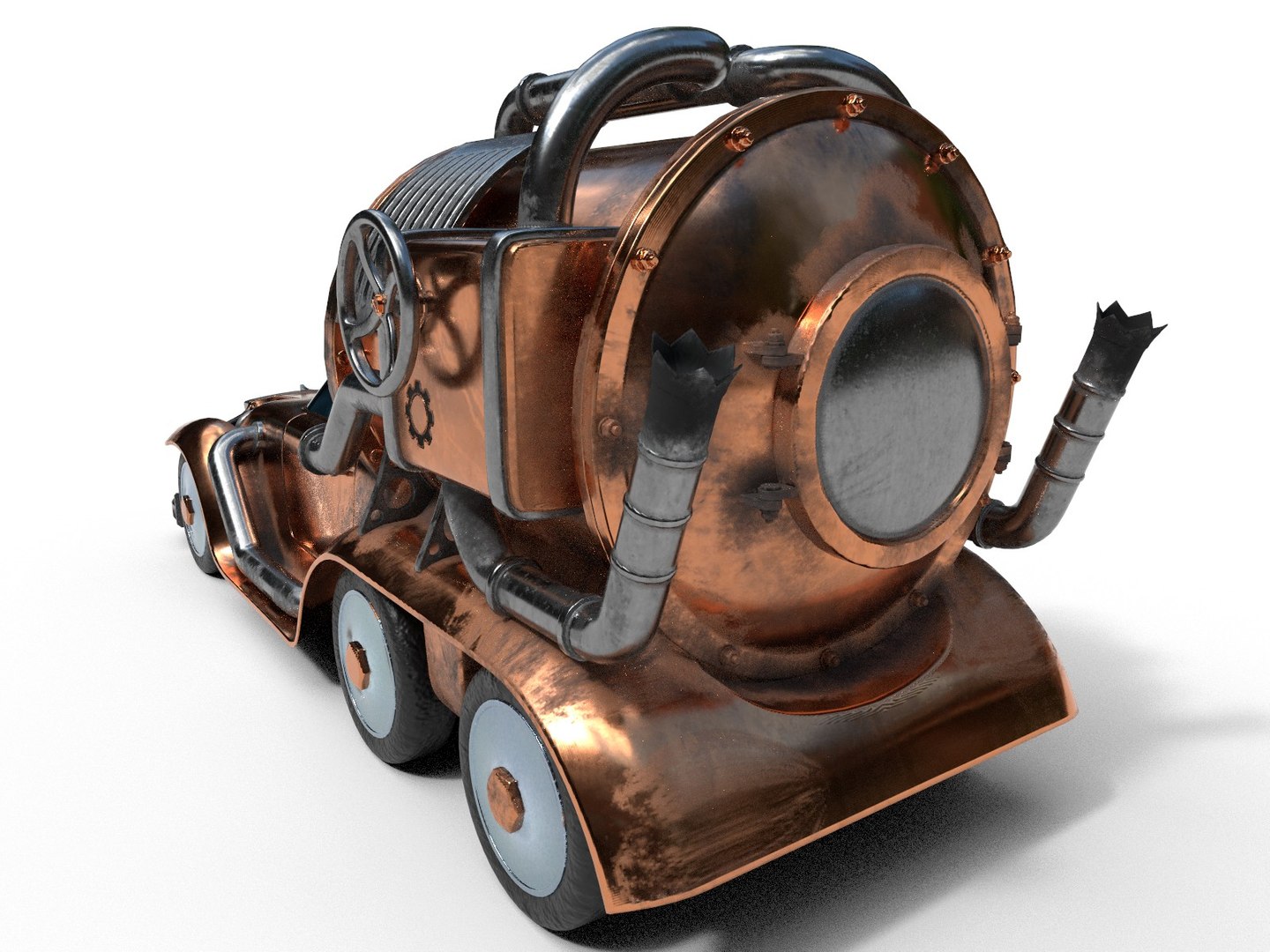 Retro Car Steampunk Pbr 3D Model - TurboSquid 1279054