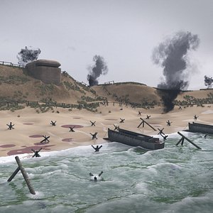 3D Normandy Beach WW2 model
