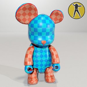 3d bear vinyl toy paintable model