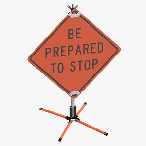 Movable Road Work Sign Prepared To Stop Clean and Dirty