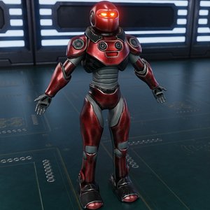 Robot Guard Sci fi Character Futuristic Rigged Animation Game 3D model
