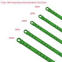 5 Size Minimalist Rose Gold Cylindrical Link Chain