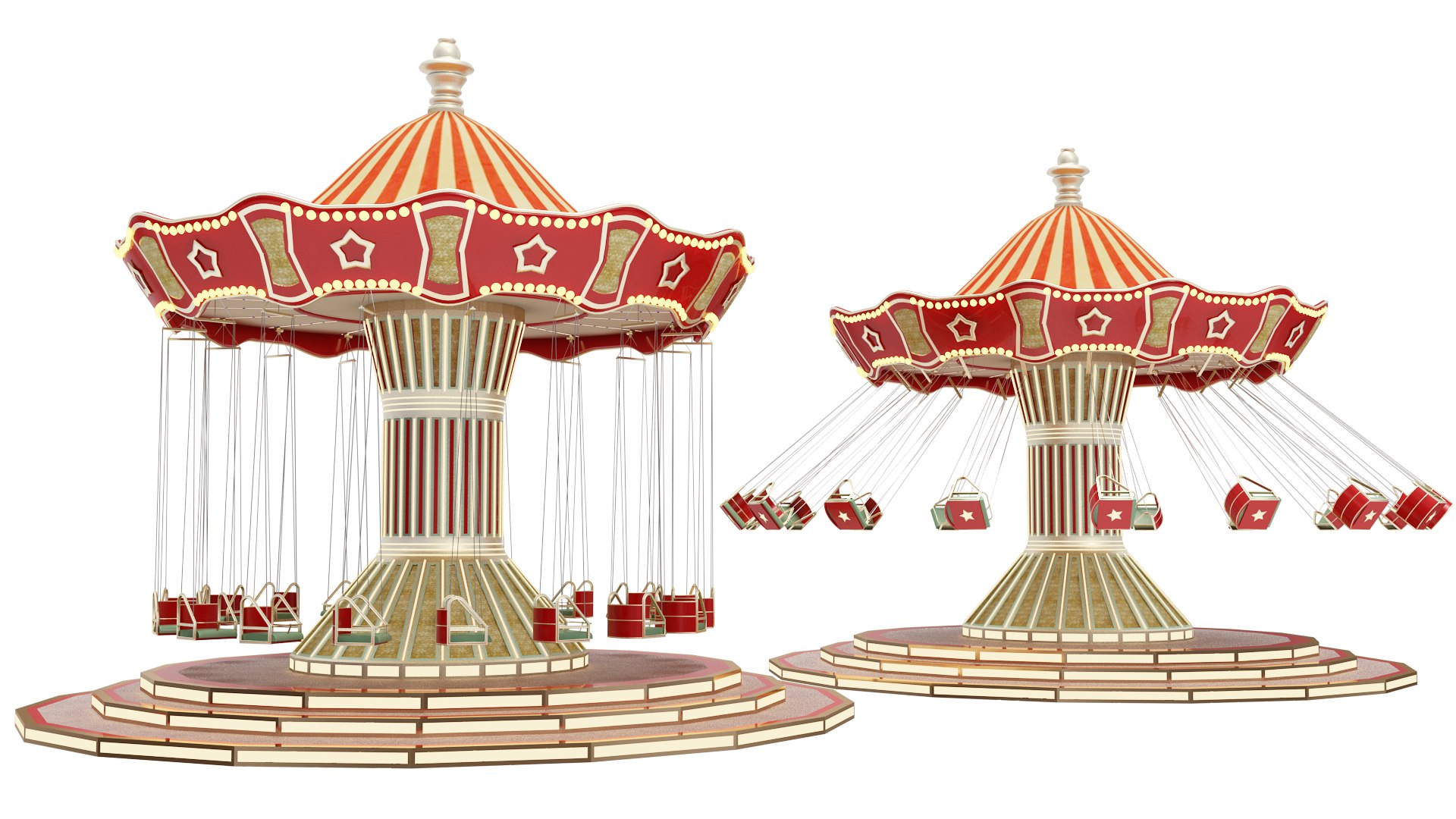 Funfair Swing 3D Model - TurboSquid 1453470