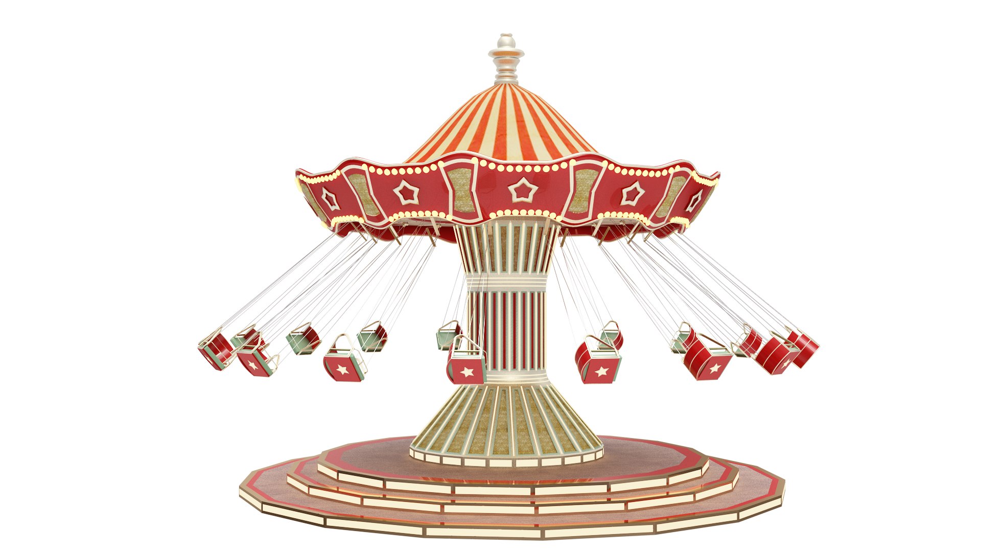 Funfair Swing 3D Model - TurboSquid 1453470