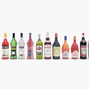 3dsmax 20 aperitif bottles