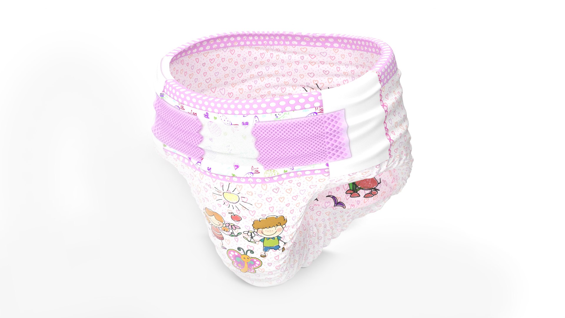 Diaper for Girls 3D model preview