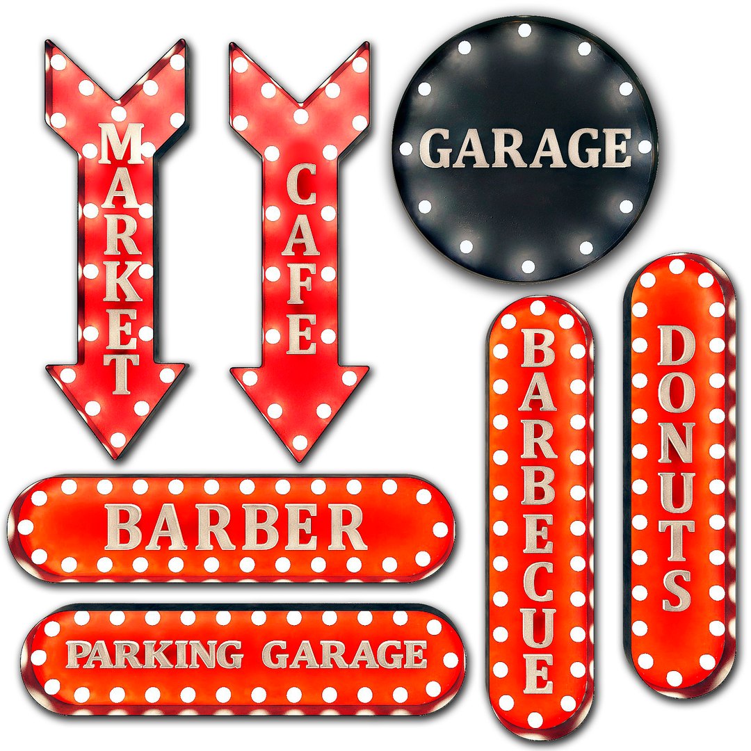 Light sign metal 3D model - TurboSquid 1368731