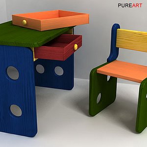 3d desk chair kimplo model