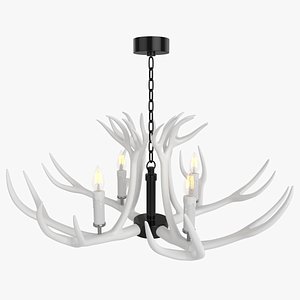 Antler Chandelier Ver White