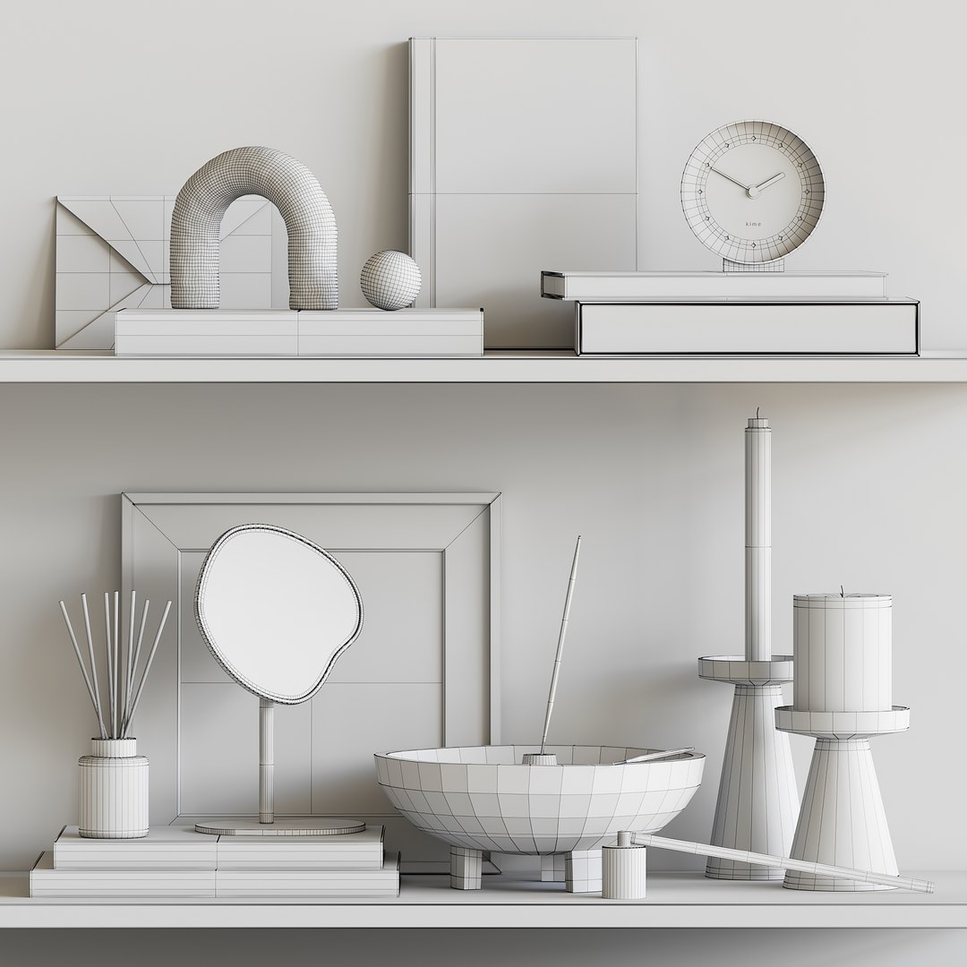 Decorative Beige Set Model - TurboSquid 1723646