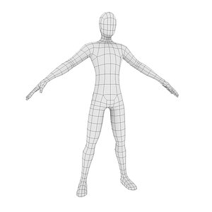 low-poly male base mesh 3D