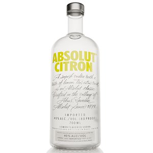 Absolut Citron Vodka Alcohol Bottle Lemon
