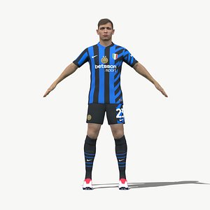 3D Rigged Nicolo Barella Inter Milan 2025 3D model