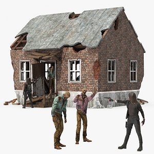 3D Zombie Chasing Survivor Woman