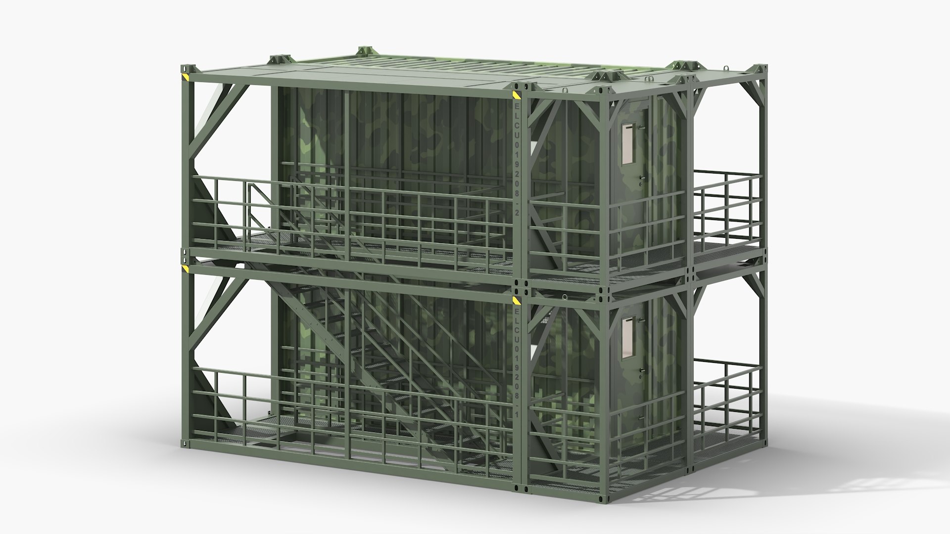 Military Container Platform with Interior 3D model preview