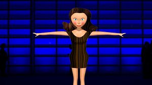 free low poly woman in dress 52