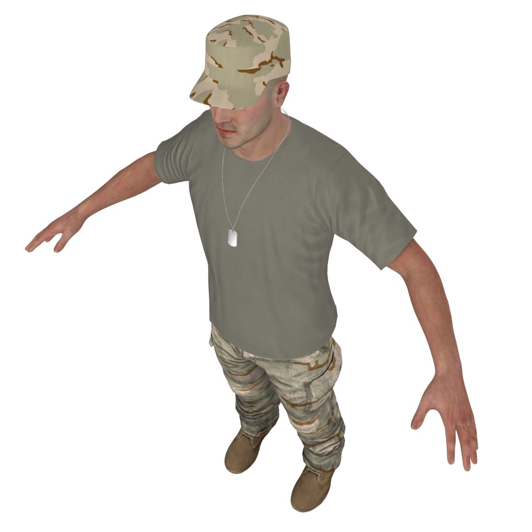 3d model rigged soldier s hat