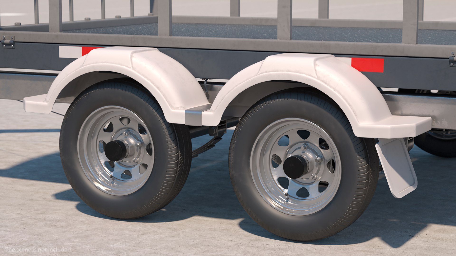 Utility Trailer With Railings 3D Model - TurboSquid 2391878