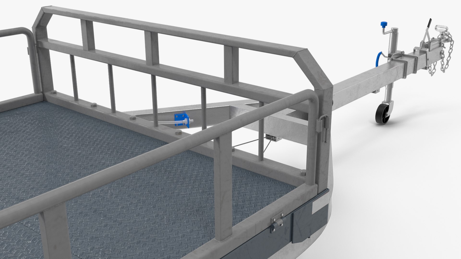 Utility Trailer With Railings 3D Model - TurboSquid 2391878