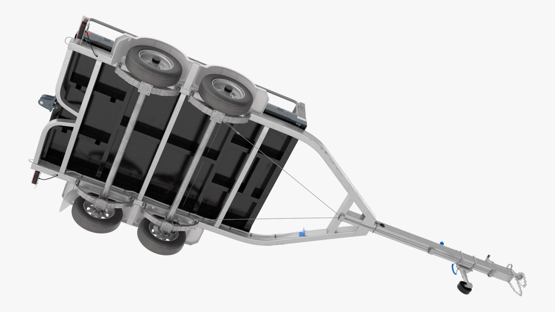 Utility Trailer With Railings 3D Model - TurboSquid 2391878