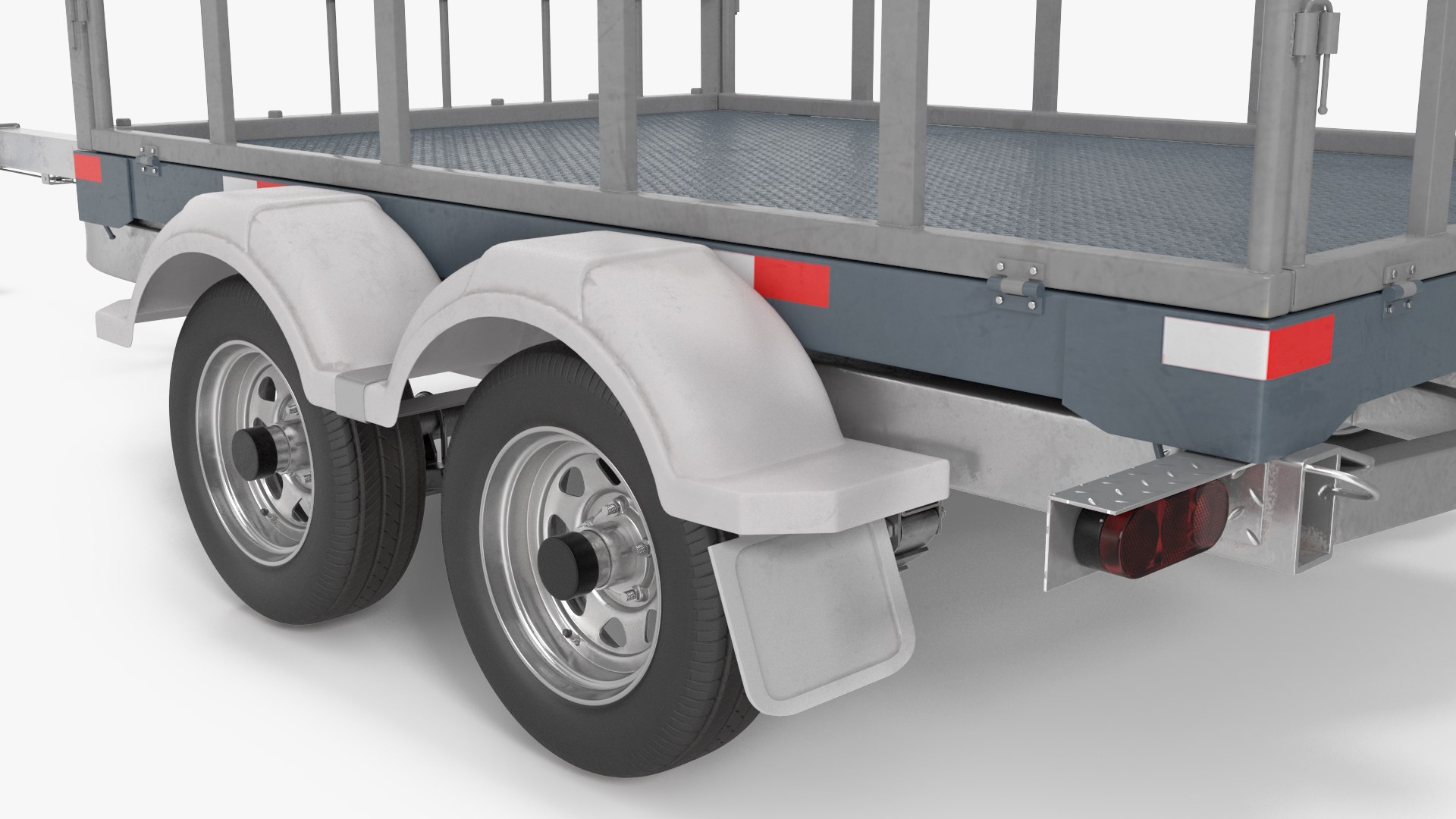 Utility Trailer With Railings 3D Model - TurboSquid 2391878