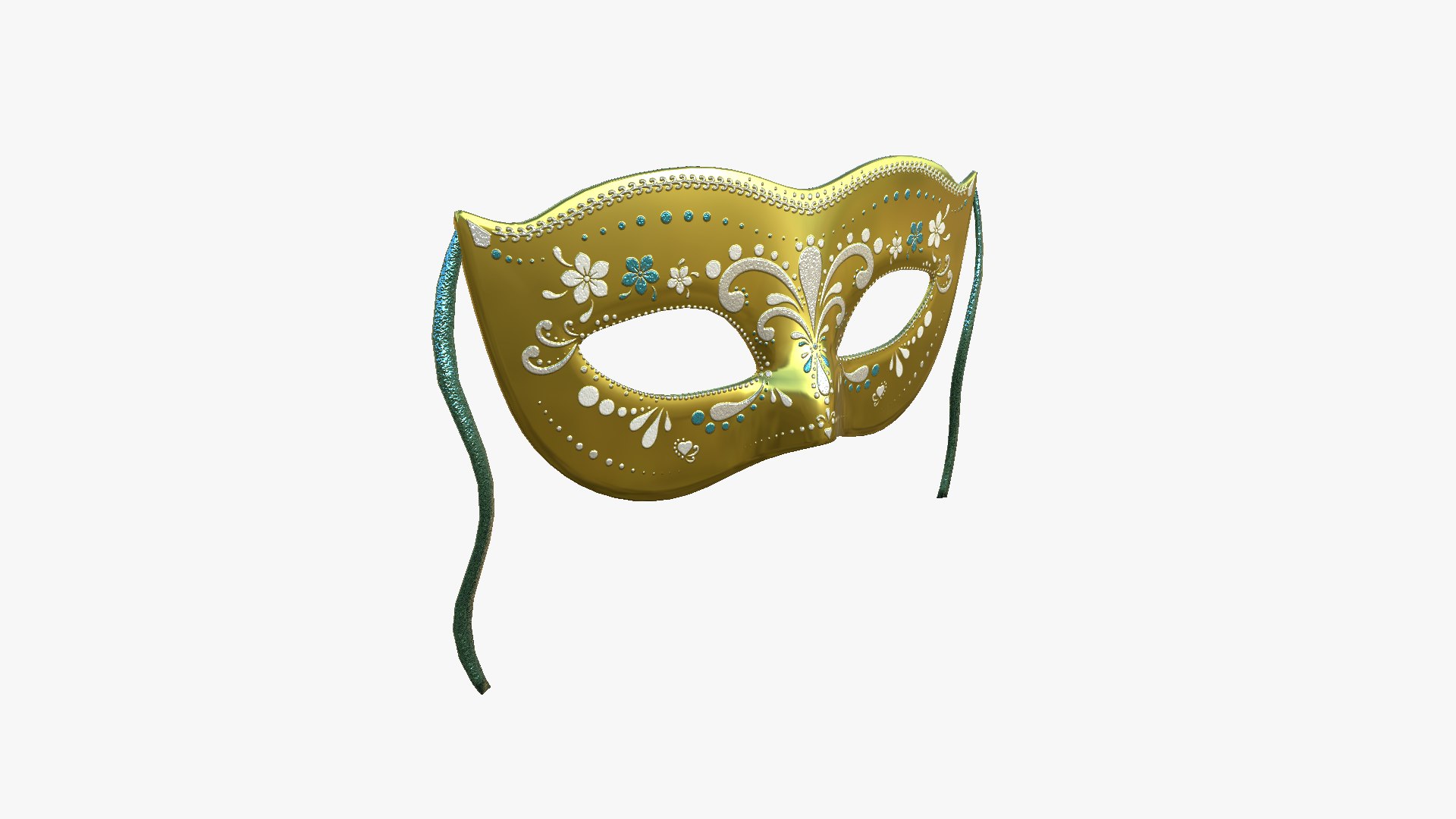 3D Carnival Mask C05 Golden - Costume Character Design model ...