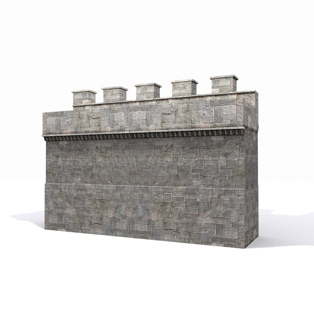 3d Model Medieval Castle Wall 1   S2 