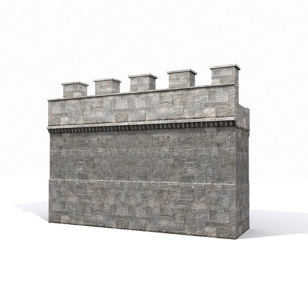 3d model medieval castle wall 1