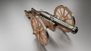 Old Medieval Artillery Cannon model