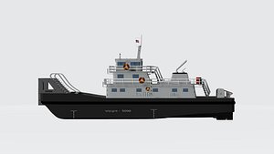 push boat ferry 3D model