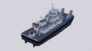 push boat ferry 3D model