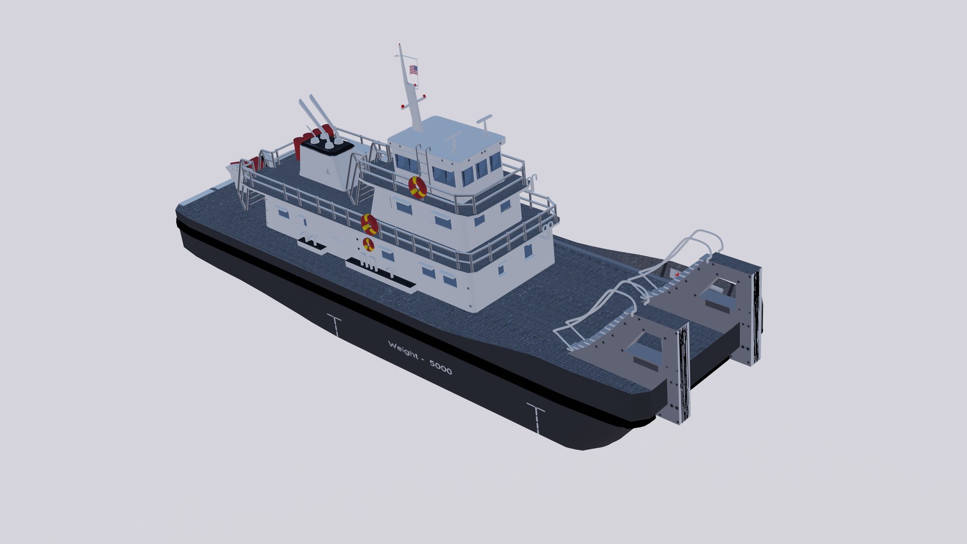 Push Boat Ferry 3D Model - TurboSquid 1384379