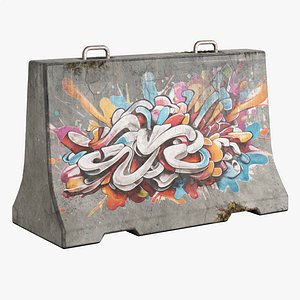 Concrete Barrier Traffic 2 3D model