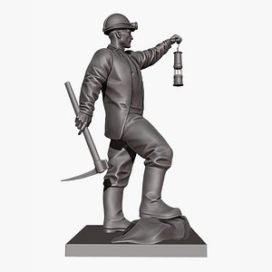 Mine-worker Collier 3D model Pitman 3D Printable Madenci Statue