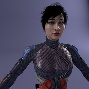action woman character 3D model